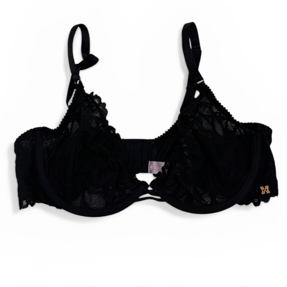 SAVAGE x FENTY Black Lace Bra Size 40DD Sultry Decadent Romantic
